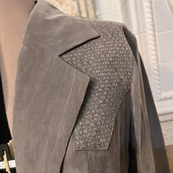 Wild Rose. Sz 14. Lightweight Green Rayon Suede Cloth Jacket. Embroidered. GB - Picture 5 of 7